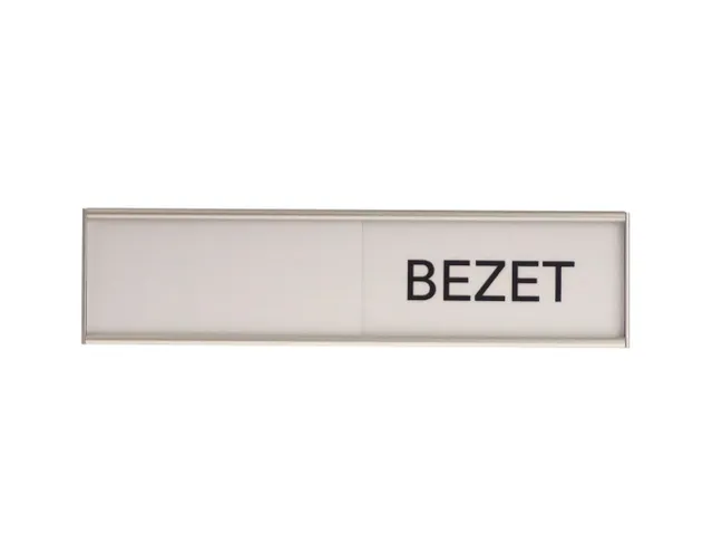 Design Schuifbord Aluminium Vrij Bezet Wit 150x40mm