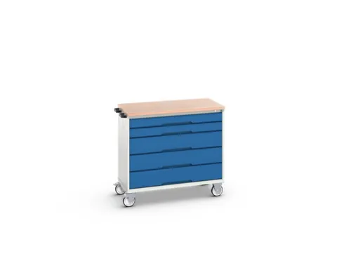gereedschapswagen 980x1050x600mm multiplexblad 5 laden RAL7035+RAL5010