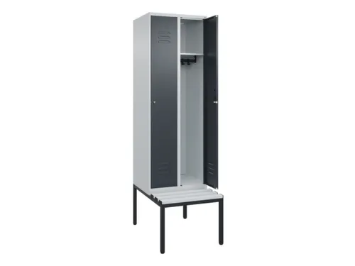 locker met bank,HxBxD 2120x600x815mm,2vak,vak B 300mm,cil.-slot