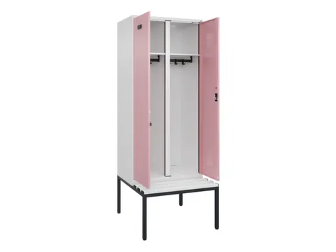 locker met bank,voor scheiding van kleding,HxBxD 2120x800x815mm,2vak