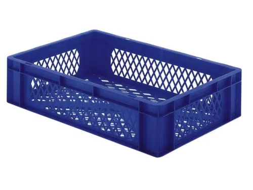 Euronorm-stapelbak 33l 175x600x400mm Wanden/bodem Opengewerkt Blauw