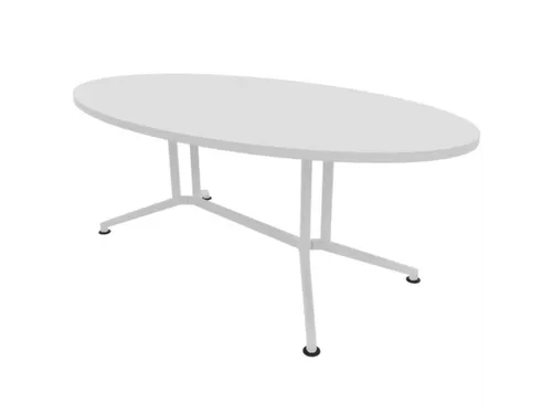 vergadertafel,HxBxD 740x2400x1100mm,ovaal,V-vormonderstel wit