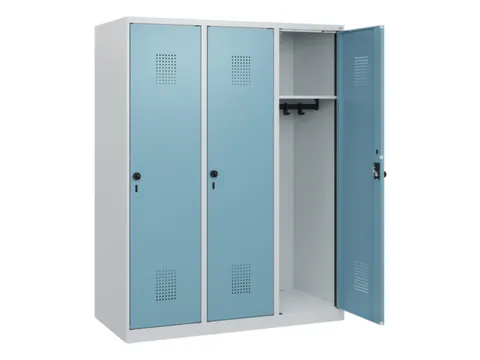 schoollocker,HxBxD 1530x1200x500mm,3vak,vak B 400mm,draaigrendel