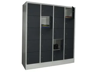 lockerkast,HxBxD 1850x1600x500mm,4x5vakken,RAL7035,front RAL7016 - 2