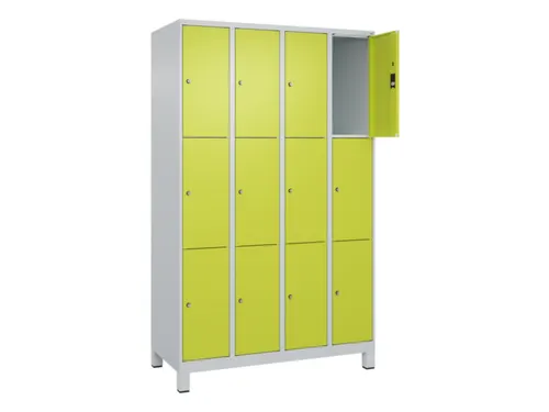 lockerkast,HxBxD 1950x1200x500mm,4x3vakken,vak B 300mm,cil.-slot
