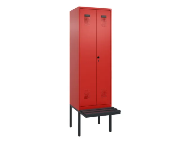 locker met bank,voor scheiding van kleding,HxBxD 2120x600x815mm,2vak