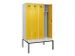 locker met bank,voor scheiding van kleding,HxBxD 2120x1200x815mm,4vak