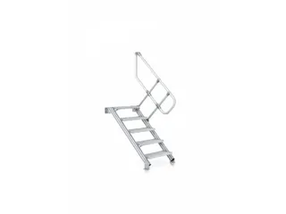 industriële trap,bordes H 1,5m,7treden,trede D 225mm,45° helling - 2