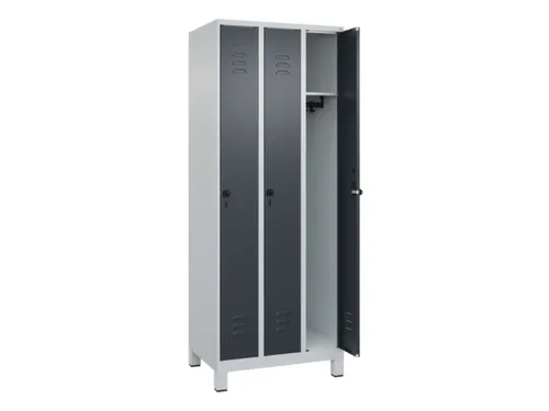 locker,HxBxD 1950x750x500mm,3vak,vak B 250mm,draaigrendel,voeten