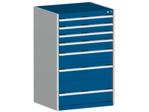 ladekast HxBxD 1200x800x750mm 7laden romp RAL7035 front RAL5010