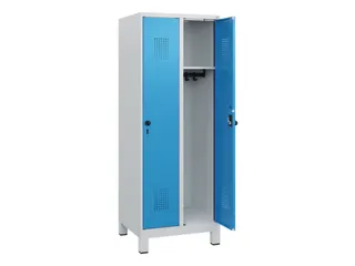 schoollocker,HxBxD 1630x600x500mm,2vak,vak B 300mm,draaigrendel,voeten - 1