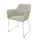 Bezoekersstoel Sledeframe Ronde Buis Verchroomd Beige