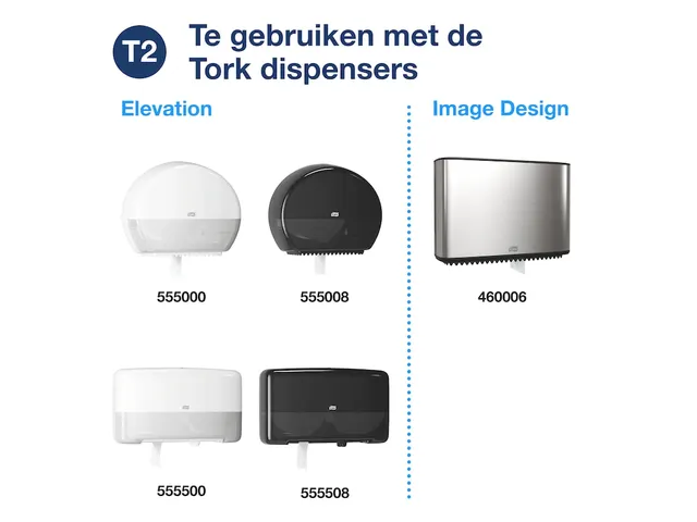 Toiletpapier Tork Mini Jumbo T2 premium 2-laags 170mtr wit 110253