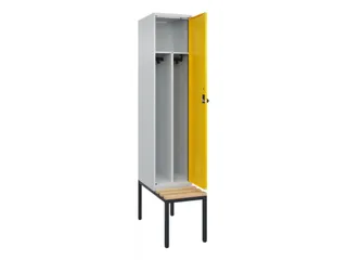 locker met bank,voor scheiding van kleding,HxBxD 2120x400x815mm,1vak - 1