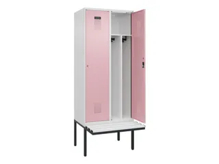 locker met bank,voor scheiding van kleding,HxBxD 2120x800x815mm,2vak - 1