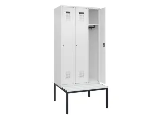 locker met bank,HxBxD 2120x900x815mm,3vak,vak B 300mm,cilinderslot - 1