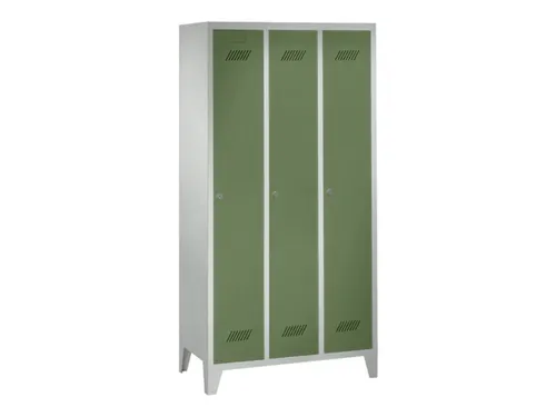 locker,HxBxD 1850x900x500mm,3vak,vak B 300mm,RAL7035,front RAL6011