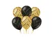 Ballonnen Classy party balloons 'Gefeliciteerd' 30cm Goud-Zwart 6 stuk