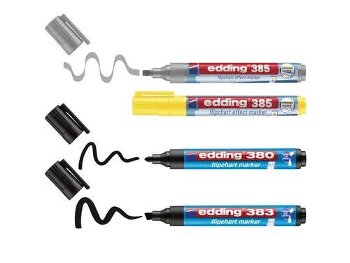 Edding 385 Flipchart effect marker 2 kleuren + 380 en 383 4 stuks
