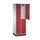 Dubbeldekse garderobekast,RAL 7035/RAL 3003,HxBxD 1950x620x500mm