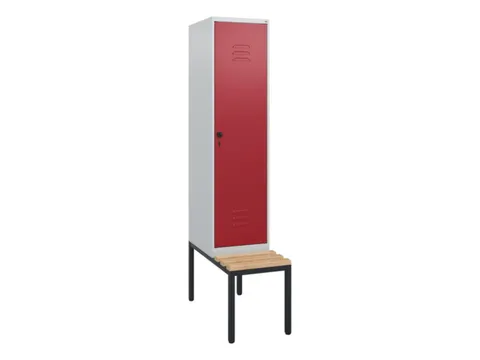locker met bank,HxBxD 1950x400x815mm,1vak,vak B 400mm,draaigrendel
