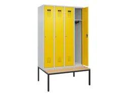 locker met bank,HxBxD 2120x1200x815mm,4vak,vak B 300mm,cilinderslot