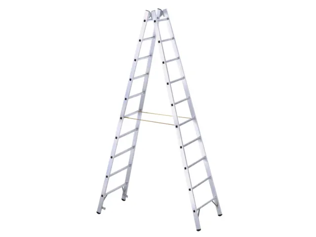 Bokladder Dubbelzijdig L 2.90m 2x10sporten Stalen Scharnieren