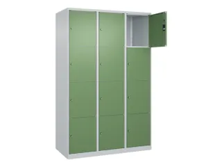 lockerkast,HxBxD 1850x1200x500mm,3x4vakken,vak B 400mm,cil.-slot - 1