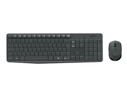 Logitech MK235 toetsenbord Inclusief muis USB QWERTZ Duits Grijs