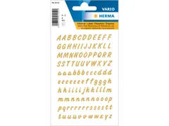 Etiket Herma 4152 8mm Letters A-Z Goud op Transparant 238 stuks