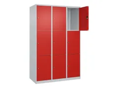 lockerkast,HxBxD 1850x1200x500mm,3x3vakken,vak B 400mm,cil.-slot