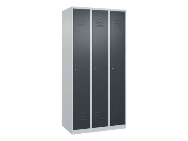 locker,HxBxD 1850x900x500mm,3vak,vak B 300mm,cil.-slot,staand op vloer