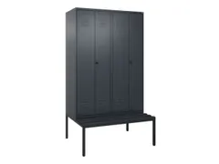PBM-locker met bank,HxBxD 2120x1200x815mm,4vak,vak B 300mm