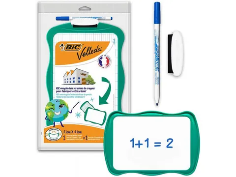 Whiteboard Bic Velleda 21x31cm inclusief stift en wisser recycle