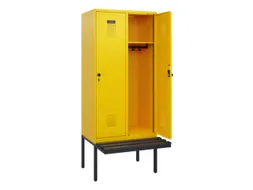 locker met bank,HxBxD 1950x800x815mm,2vak,vak B 400mm,draaigrendel