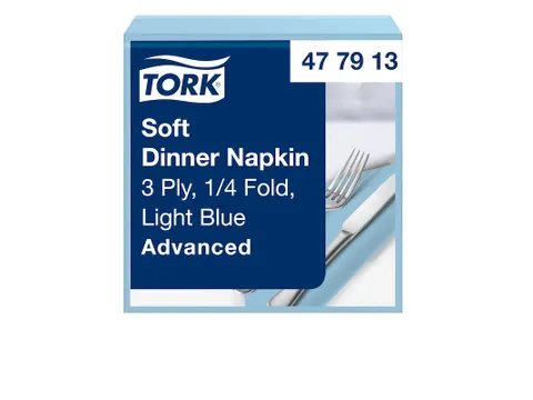 Tork 477913 Soft Dinnerservet Advanced Lichtblauw 39x39cm
