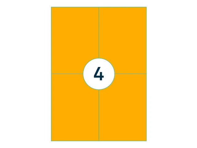 Etiquette universelle 105x148mm orange fluorescent 100 pièces