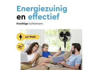 Statiefventilator BRASQ met remote Ø 40cm zwart - 12