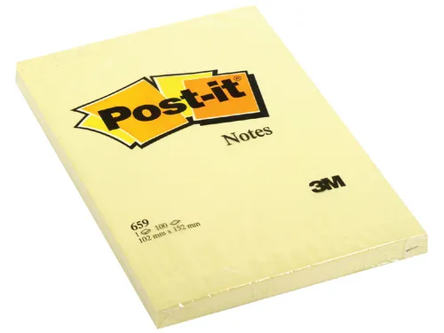 Memoblok Post-it 659 102x152mm geel