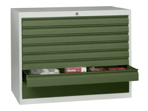 ladekast HxBxD 800x715x600mm 8laden slot RAL7035 front RAL6011