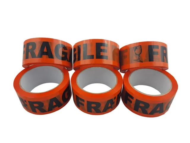 Verpakkingstape Signaleringstape Fragile/Breekbaar 50mm x 66m oranje