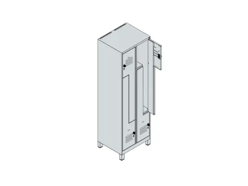 Z-garderobekast,HxBxD 1950x600x500mm,vak B 150/300mm,draaigrendel
