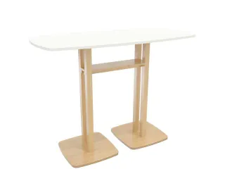 Tonvormige statafel Woody 110x150x75cm Wit Natuur 2 schotelvoeten - 1