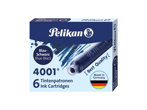 Inktpatroon Pelikan 4001 blauw/zwart 6 stuks