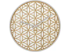 Wandklok NeXtime dia. 50cm hout/spiegel wit