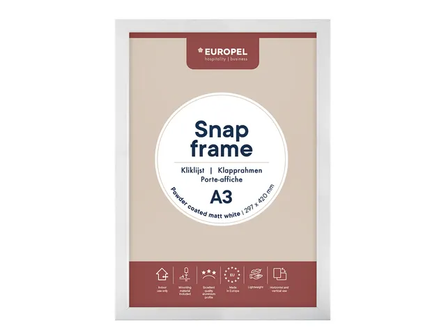 Kliklijst Europel A3 25mm mat wit