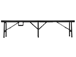 Inklapbare bank weerbestendig 180x25x43cm Rotanlook Zwart - 2
