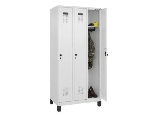 locker,HxBxD 1950x900x500mm,3vak,vak B 300mm,draaigrendel,voeten - 1