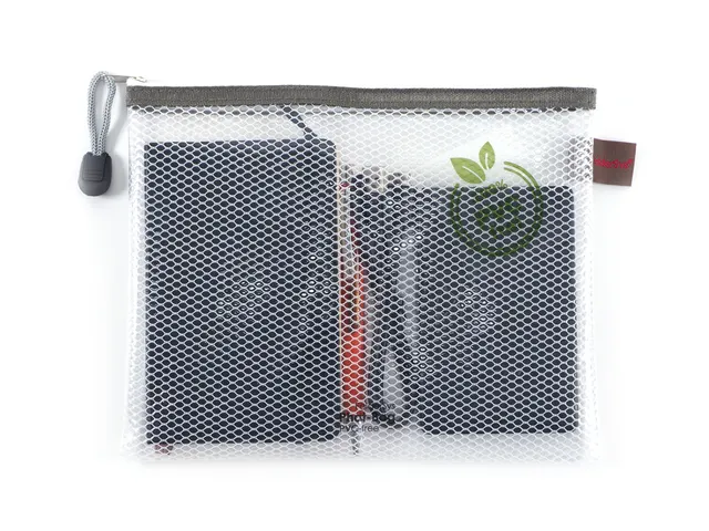 etui A4 Phat-Bag transparant taupe met ritssluiting
