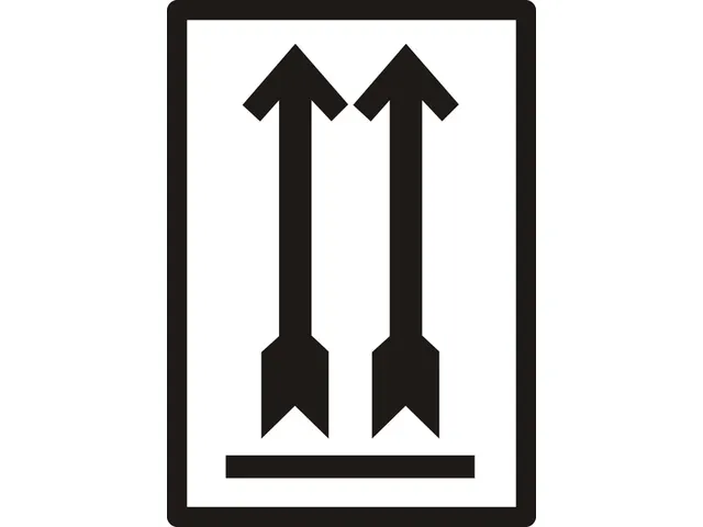 Waarschuwingsetiket zwarte pijl omhoog 70x100mm 500 stuks